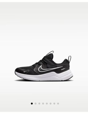 Nike Kids Black and White Velcro Running Sneaker